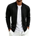 thumbnail image 2 of YFNNUP Mens Lightweight Jackets Light Windbreaker Full Zip Casual Bomber Jacket Golf Business Fall Track Coat with Pockets Black,XL, 2 of 6