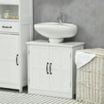 thumbnail image 2 of Demi Bonn 23" Modern Bathroom Vanity with U-Shape Cut-Out and Adjustable Shelves, Pedestal Sink 2-Door Cabinet, Under Sink Cabinet, White, 2 of 11
