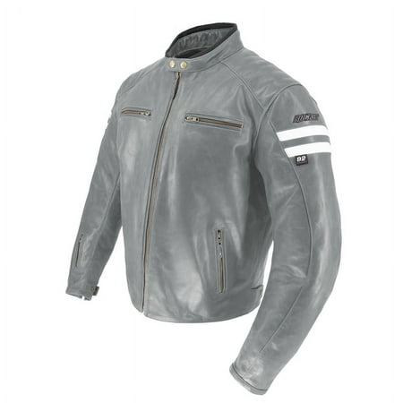 Joe Rocket Men's Classic 92 Jacket (Grey/White, LG)