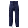 thumbnail image 5 of Nestiefly Men's Cargo Pants Drawstring Casual Hiking Pants Joggers Athletic Trousers Cotton Loose Straight sweatpants for Men Navy M, 5 of 5