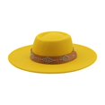 thumbnail image 3 of Wide Brim Cowboy Hat With Decorative Oval Detailing For Everyday Outdoor Wear In All Seasons End, Yellow, 3 of 3