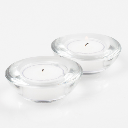 Richland Tealight Candles & Eastland Tealight Clear Chunky Holders Set of 48