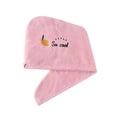 thumbnail image 3 of SHUDAGENG Bathroom Storage Strong Absorbent Shower Cap, Quick-drying Towel, Women's Baotou Through Embroidery Drying Cap, Women's Long Hair Thickening, Absorbent Drying Towel, Blue（Buy 2 deliver 3）, 3 of 3