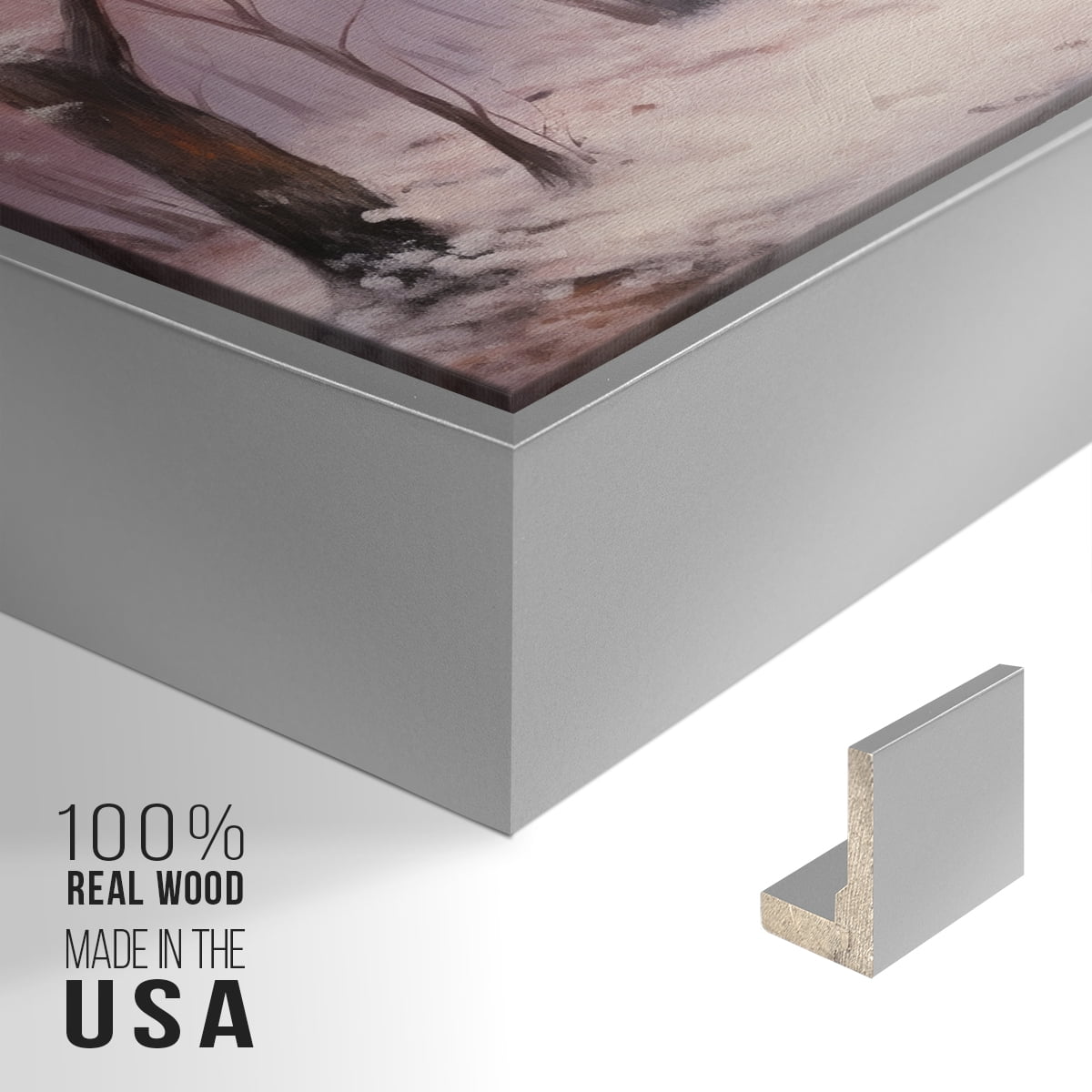 Vintage Landscape-CXCVI By Wexford Home Framed in Silver Wood Gallery Wrapped Canvas 25 in. x 37 in.