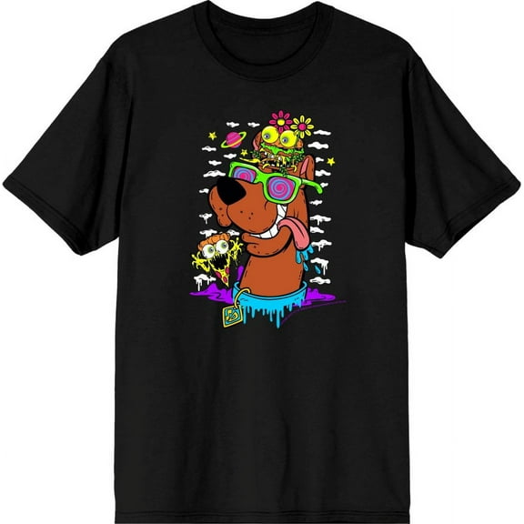 Scooby-Doo Dog With Shades Men's Black Crew Neck Short Sleeve Tee-XL