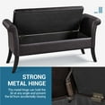 thumbnail image 2 of Topeakmart Multifunctional Faux Leather Storage Bench with Rolled Armrests, Dark Brown, 2 of 13