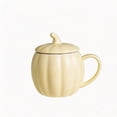 thumbnail image 2 of Msgweeeg Ceramic Coffee Mugs Cute Coffee Mugs 400ml Pumpkin Themed Ceramic Mug with Lid Glossy Porcelain Tea Cocoa Cup Multi-Color Decorative Drink Cup for Desk Kitchen Halloween Tabletop, 2 of 7