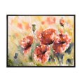 thumbnail image 1 of Designart Coquelicot rouge sur un champ ART MURAL À CADRE FLOTTÉ, 1 of 4