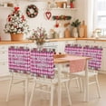 thumbnail image 2 of Merry Christmas Chair Covers Set of 4 Flowers Snowflakes Pink Flower Lattice Chair Back Covers Stretch Removable Washable Slipcovers Protector for Dining Room Kitchen Party Decor, 2 of 5
