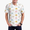 thumbnail image 5 of Yiaed Little ElephantPrint Men's Short Sleeve Polo Shirt,Golf Polo for Men Three-Button Golf Shirt Athletic Casual Collared T-Shirt- Medium, 5 of 7