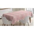 thumbnail image 1 of Pink and White Tablecloth, Hypnotic Axially Symmetric and Concentric Rotated Square Shapes, Rectangular Table Cover for Dining Room Kitchen, 52 X 70 Inches, Pale Pink Dried Rose, by Ambesonne, 1 of 3