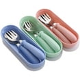 thumbnail image 1 of Baby Fork and Spoon 3 Set,Toddler Utensils Spoons Forks Tableware Set with Travel Safe Carry Case for Kids Self Feeding, Baby Utensils Self Feeding Learning Spoons Silverware Set for Kitchen Home Use, 1 of 4