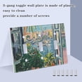 thumbnail image 3 of Yayeee Toggle Light Switch Wall Plate 2-Gang 4.56"x4.48" Decorative Outlet Cover, Blue Sea Boat, 3 of 7