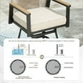 thumbnail image 2 of Sophia & William Patio Outdoor Bar Set Wicker Rattan Bar Height Swivel Stools & Table Furniture Bistro Set for 2, Beige Cushion, 2 of 9