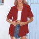 thumbnail image 4 of ICHUANYI Clearance Fashion Woman Causal Button Solid Blouse Short Sleeve T-Shirt Summer Tops(Red, M) ICHUANYI WER2023080707637, 4 of 8