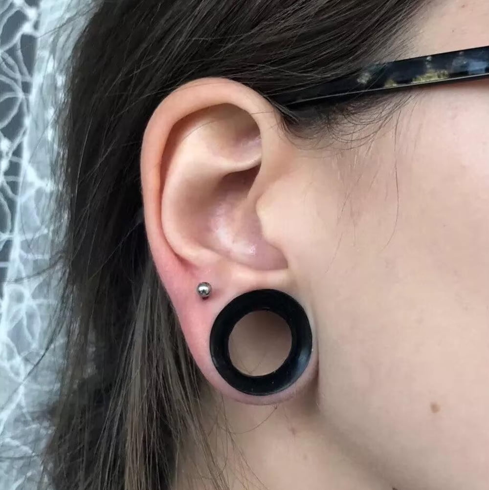 Black ear plug piercing discount