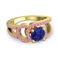 thumbnail image 3 of 2.50 Carat Round Shape Blue Sapphire & Pink Sapphire Gemstone Charming Ring for Wedding and Engagement Solid 14K Yellow Gold Size 10.5 by Diamond-Capitals, 3 of 8
