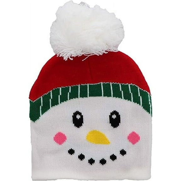 Motique Accessories Knit Winter Christmas Beanie Hat for Unisex Kids - Snowman