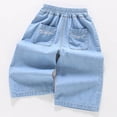 thumbnail image 4 of Landzoo Little Girls Denim Pants Graphic Wide Leg Jeans Lightweight Breathable Fall Casual Kid Girls Baggy Trousers, 4 of 6