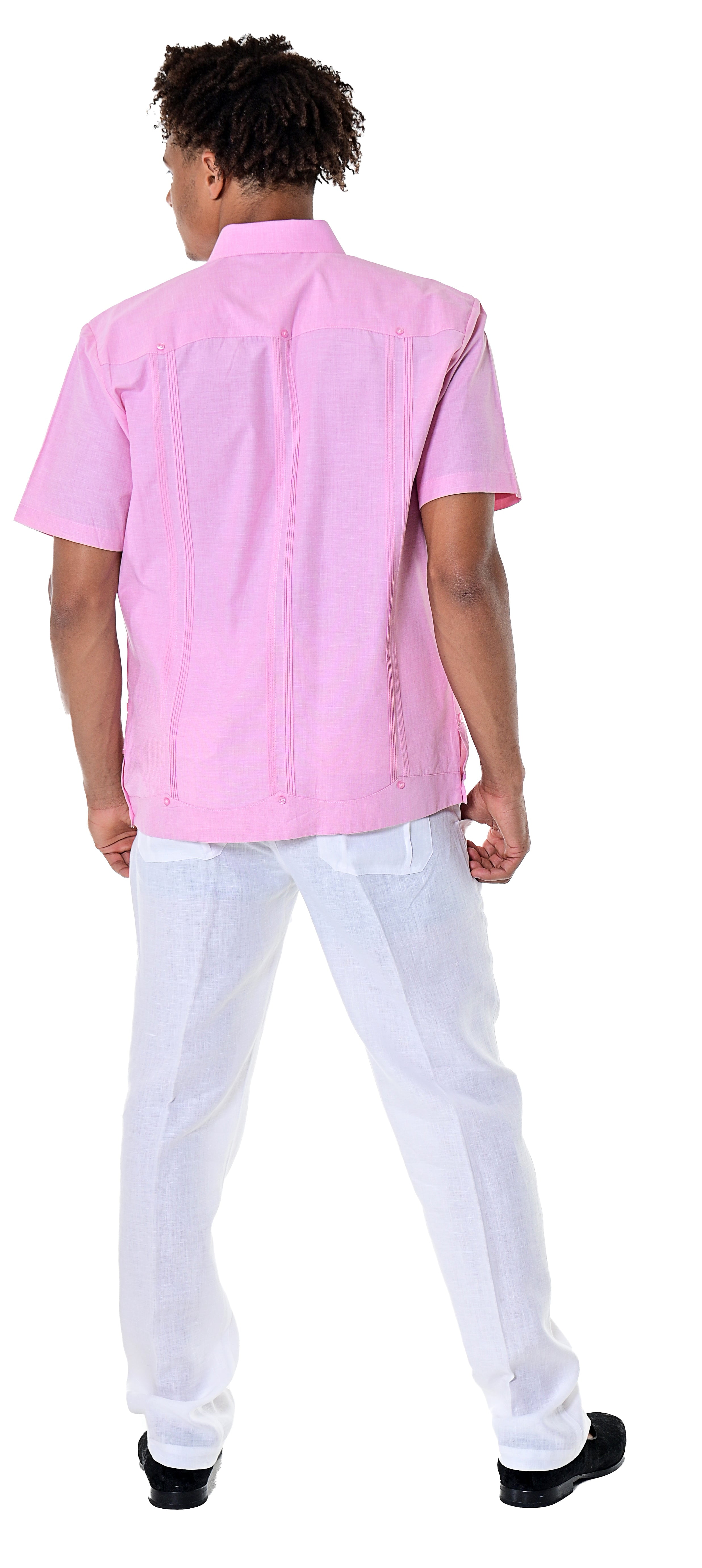 Bohio Men's 4 Pocket Short Sleeve Guayabera Shirt