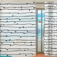 thumbnail image 3 of Splicing Pattern Abstract Hand Drawn Semi Sheer Curtains Window Voile Drapes Panels Treatment-55X84in for Living Room Bedroom Kids Room, 3 of 3