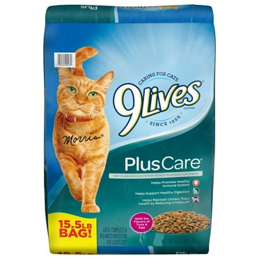 9Lives Plus Care Dry Cat Food With Tuna & Egg Flavors, 15.5 lb Bag