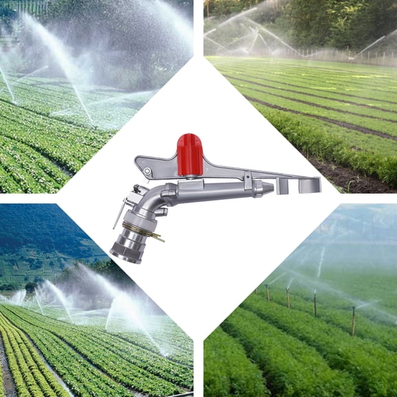 2" 360° Adjustable Impact Sprinkler Large Area Water Irrigation Spray Gun Head for Factories, Mines