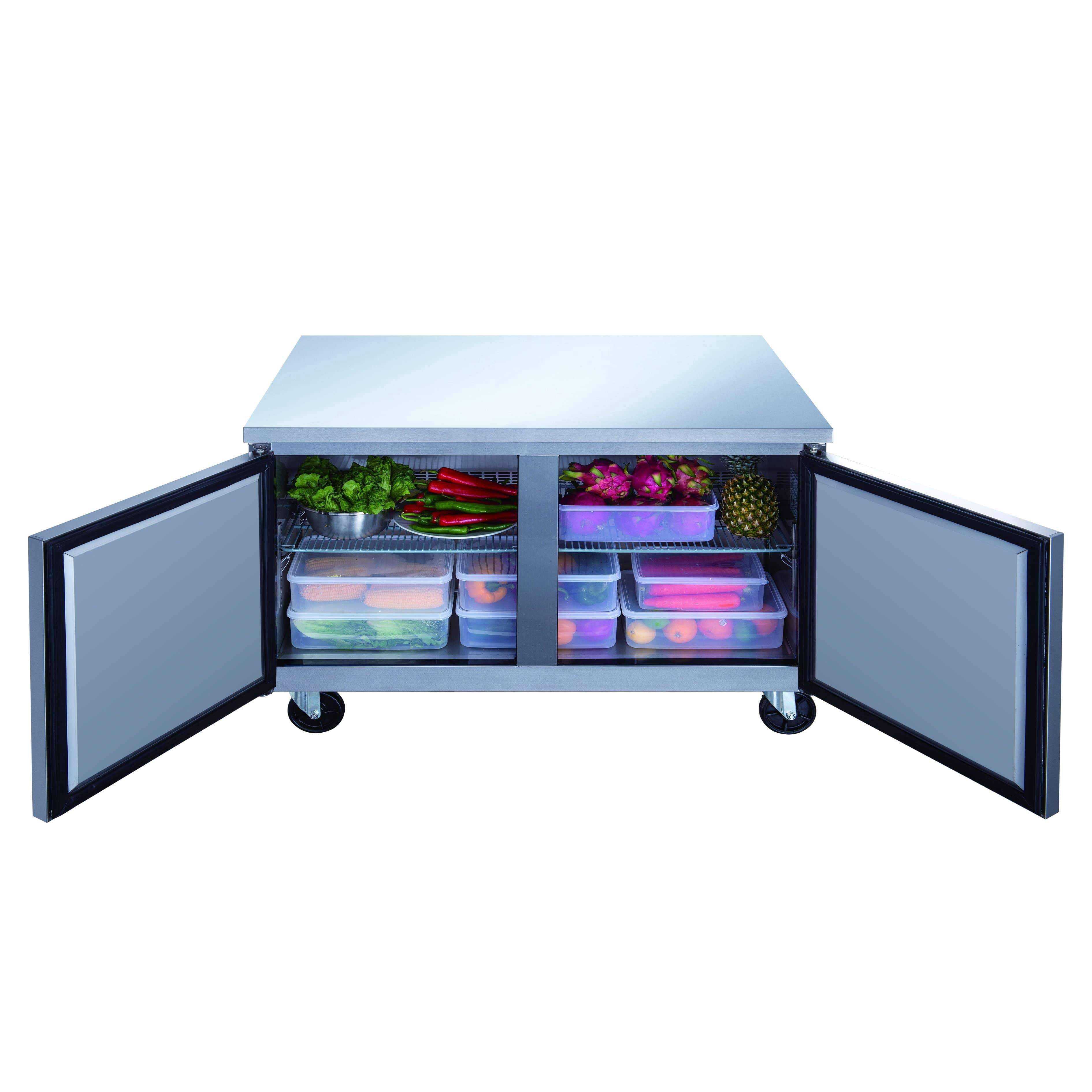 Dukers - DUC48R 2-Door Undercounter Refrigerator in Stainless Steel
