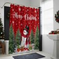 thumbnail image 4 of Shower Curtain 60"W x 72"L Snowman Christmas Tree Red Texture Fabric Shower Curtains Set with Hooks Water Repellent Bathroom Curtains Machine Washable Bathroom Accessories, 4 of 7