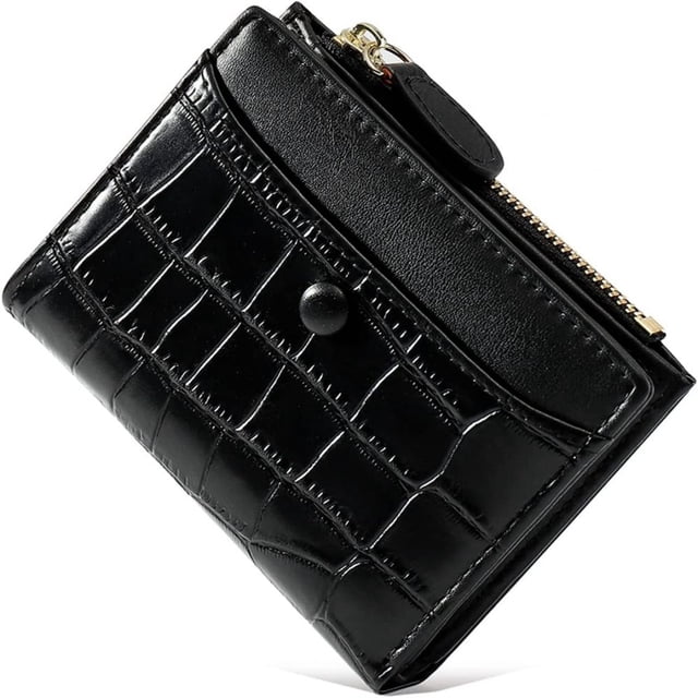 Cartera compacta plegable para mujer con bolsillo para monedas con cremallera, diseño exclusivo y elegante para uso diario