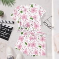 thumbnail image 5 of Lopeceal Girls 2 Piece Summer Outfits Floral Printed Loose Round Neck T-shirt and Elastic Waist Shorts Comfortable Casual 3-15Y, 5 of 8