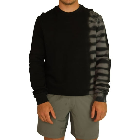 Elevenparis Mens Tie Dye Sweatshirt, Black, Small