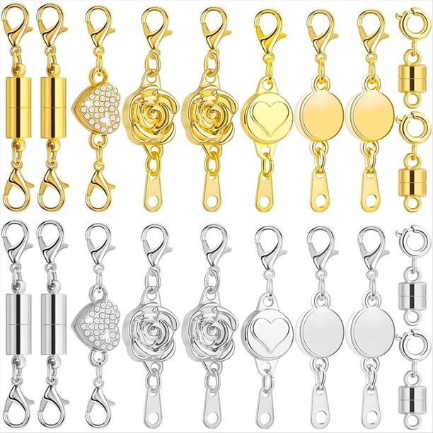 6 Estilos, 20 Cierres Magnéticos para Collar, Extensor Magnético para Hacer Conectores de Joyería, Fácil de Usar.