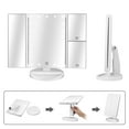 thumbnail image 3 of Delaman Tri-Fold Lighted Vanity Mirror with 21 LED Lights, Touch Screen and 3X/2X/1X Magnification, Two Power Supply Modes Make Up Mirror,Travel Mirror, 3 of 6