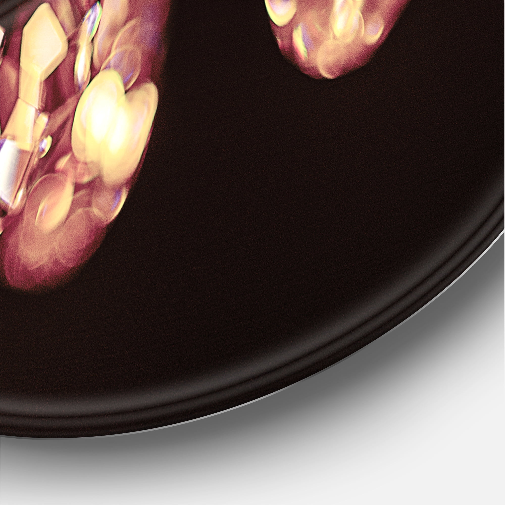 Designart 'Chandelier With Chrystak Hanging' Modern Circle Metal Wall Art 23x23 - Disc of 23