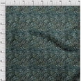 thumbnail image 4 of oneOone Viscose Jersey Turquoise Green Fabric Asian Batik Leaf Motif Diy Clothing Quilting Fabric Print Fabric By Yard 60 Inch Wide, 4 of 4
