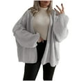thumbnail image 3 of Sentmoon Women's Sweaters Oversized Long Sleeve Cardigan Sweater Solid Color Breathable Loose Knitted Fall Outfits Winter Trendy for Weekend Brunch Outfit Gray M, 3 of 7