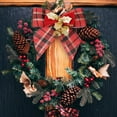 thumbnail image 6 of 5PCS Christmas Bows with Bells Decoration - Buffalo Plaid Bowknot Xmas Trees Hanging Ornaments Craft Present Christmas Decor for Festival Wedding Party (3.15"*3.15"), 6 of 9