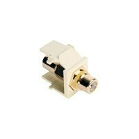 Leviton 40830-BAY Quickport Gold-Plated Connector with Yellow Strip Almond