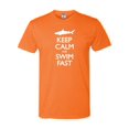 thumbnail image 1 of Adult Keep Calm And Swim Fast Funny Shark Lovers Deluxe T-Shirt, 1 of 1