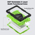 thumbnail image 2 of Case for Lenovo Tab 10.1 inch 2025 Release (TB-311FU/TB-311XU) with Screen Protector, 360 Degree Rotating Kickstand Hand Strap Heavy Duty Shockproof Cover with Shoulder Strap, Lime PC, 2 of 7