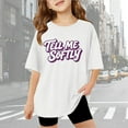 thumbnail image 2 of Shadoumai Girls Shirts Size 10-12 Solid Color O Neck Shirt Short Sleeve T-Shirt Modern Fit Back To School Season Multicolor Shirts for Kids, 2 of 4