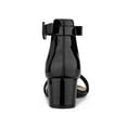 thumbnail image 2 of BLISSFUL STEP Women's Shoes Open Toe Block Heel Ankle Strap Sandals Black Patent 8.5, 2 of 8