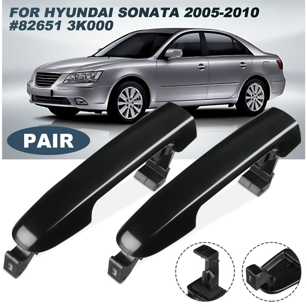 2Pcs Door Handle Outside Black LH&amp;RH For Hyundai Sonata