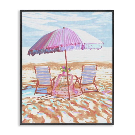 Stupell Industries Seaside Summer Picnic For Two Black Framed Giclee Art, design by Ziwei Li