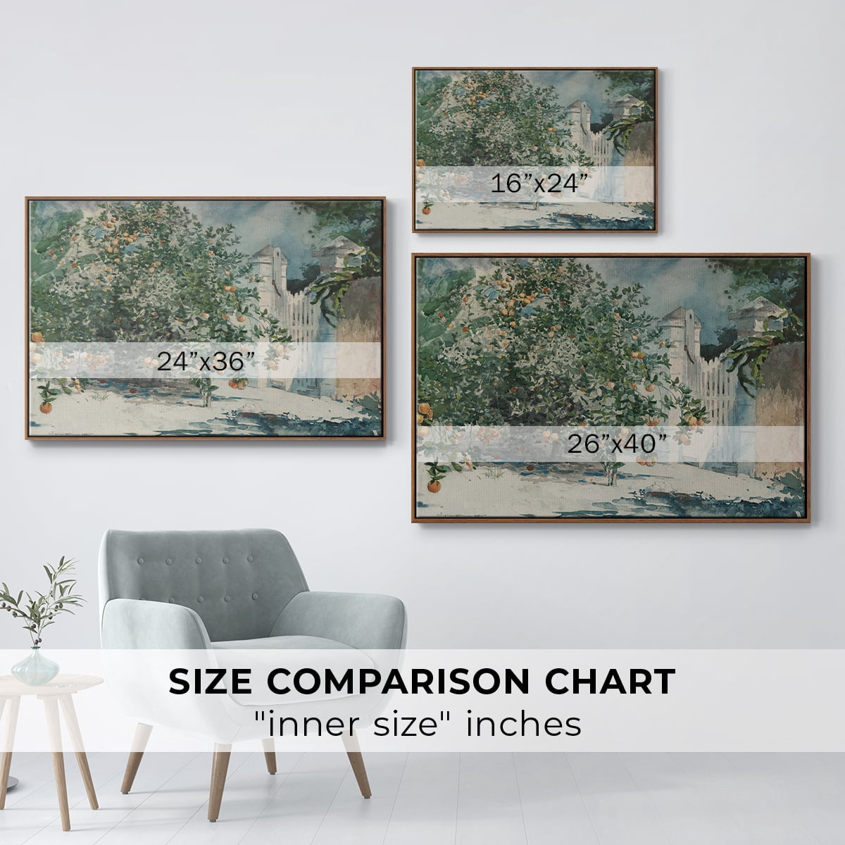 Vintage Botanical Print-L By Wexford Home Framed in Walnut Wood Gallery Wrapped Canvas 27 in. x 41 in.