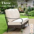 thumbnail image 4 of Summit Living 7-Seat Outdoor Patio Conversation Set with 57" Fire Pit Table, Fire Pit Set with Swivel Chair, Beige, 4 of 17