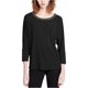 thumbnail image 1 of Calvin Klein Blusa de punto con eslabones de cadena para mujer, negro, mediano Calvin Klein Tejer, 1 of 2