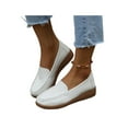 thumbnail image 3 of SIMANLAN Womens Comfort Driving Loafers Slip On Flats Casual Slippers Round Toe Penny Loafer Shoes Size 4.5-8.5 White 7.5, 3 of 6