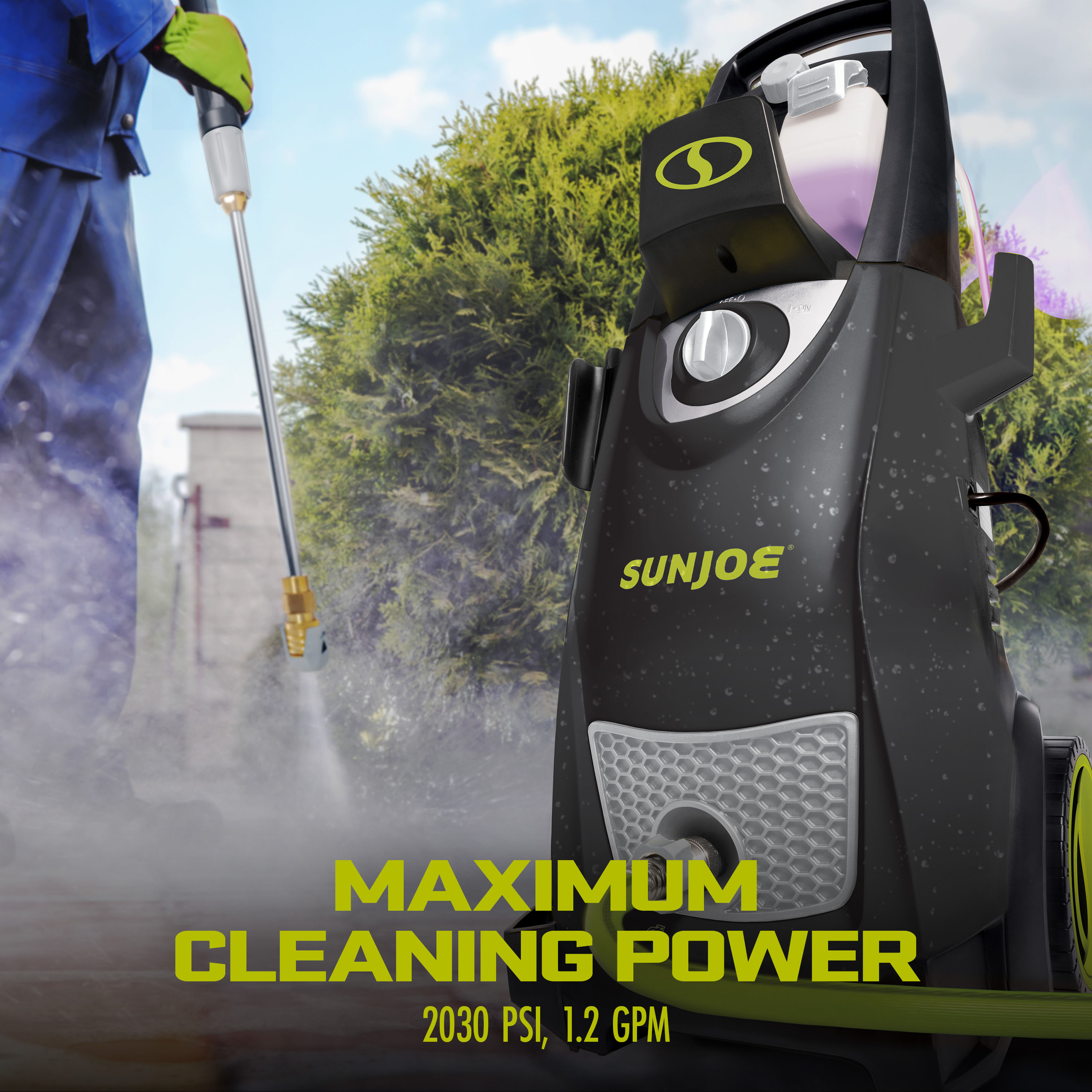 Sun Joe Electric Pressure Power Washer with Dual Soap Tanks, SPX3000 (PWMA Certified)